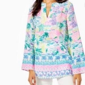 Lilly Pulitzer Women’s Size XS Multicolor Ocean Cove Tunic Top Private Island